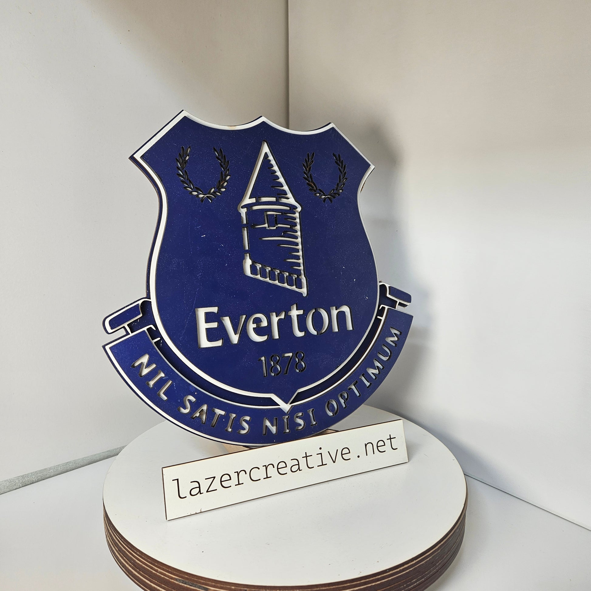 Layered Laser Cut Everton Football Crest Wall Art – Painted MDF Sign - Lazer Creative