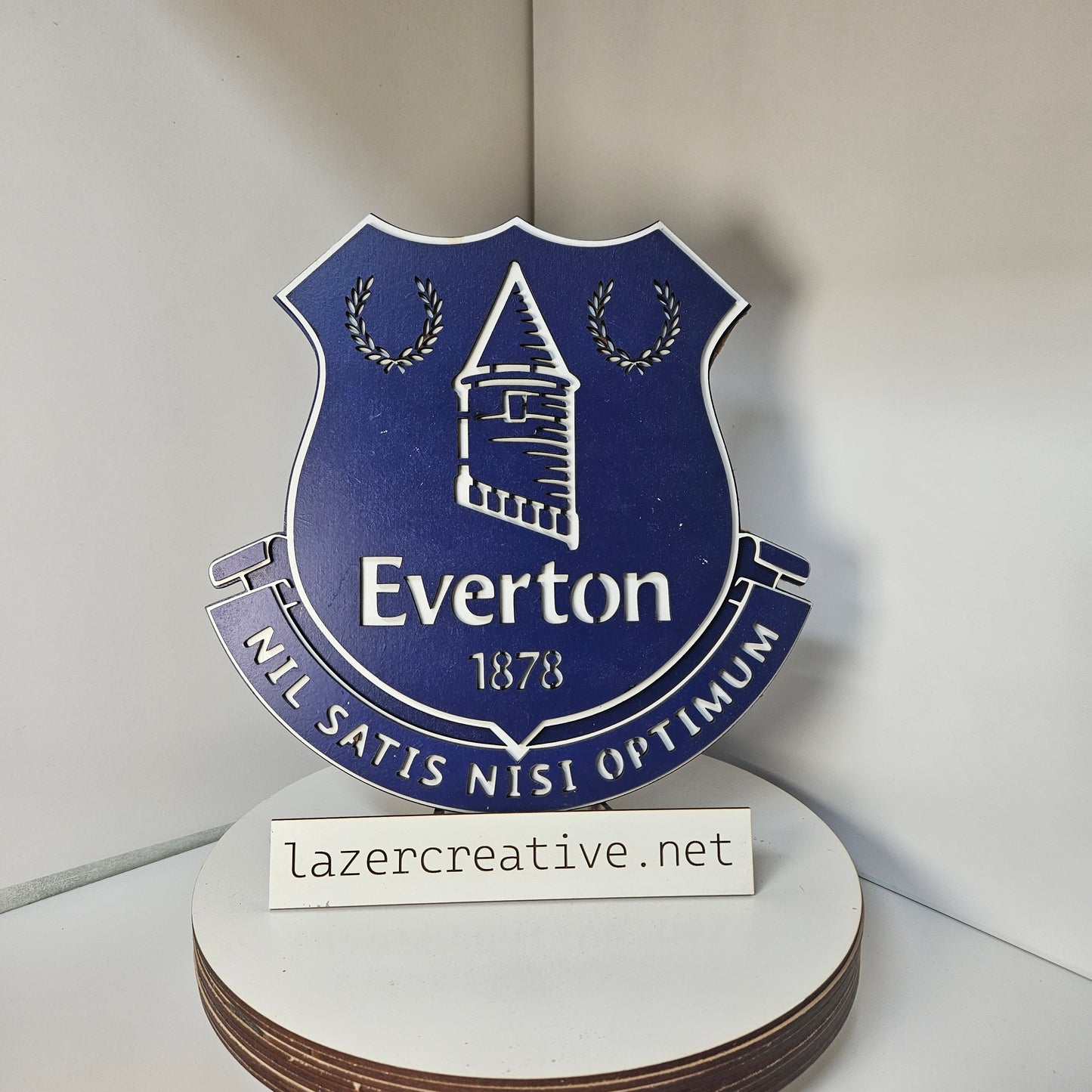 Layered Laser Cut Everton Football Crest Wall Art – Painted MDF Sign - Lazer Creative