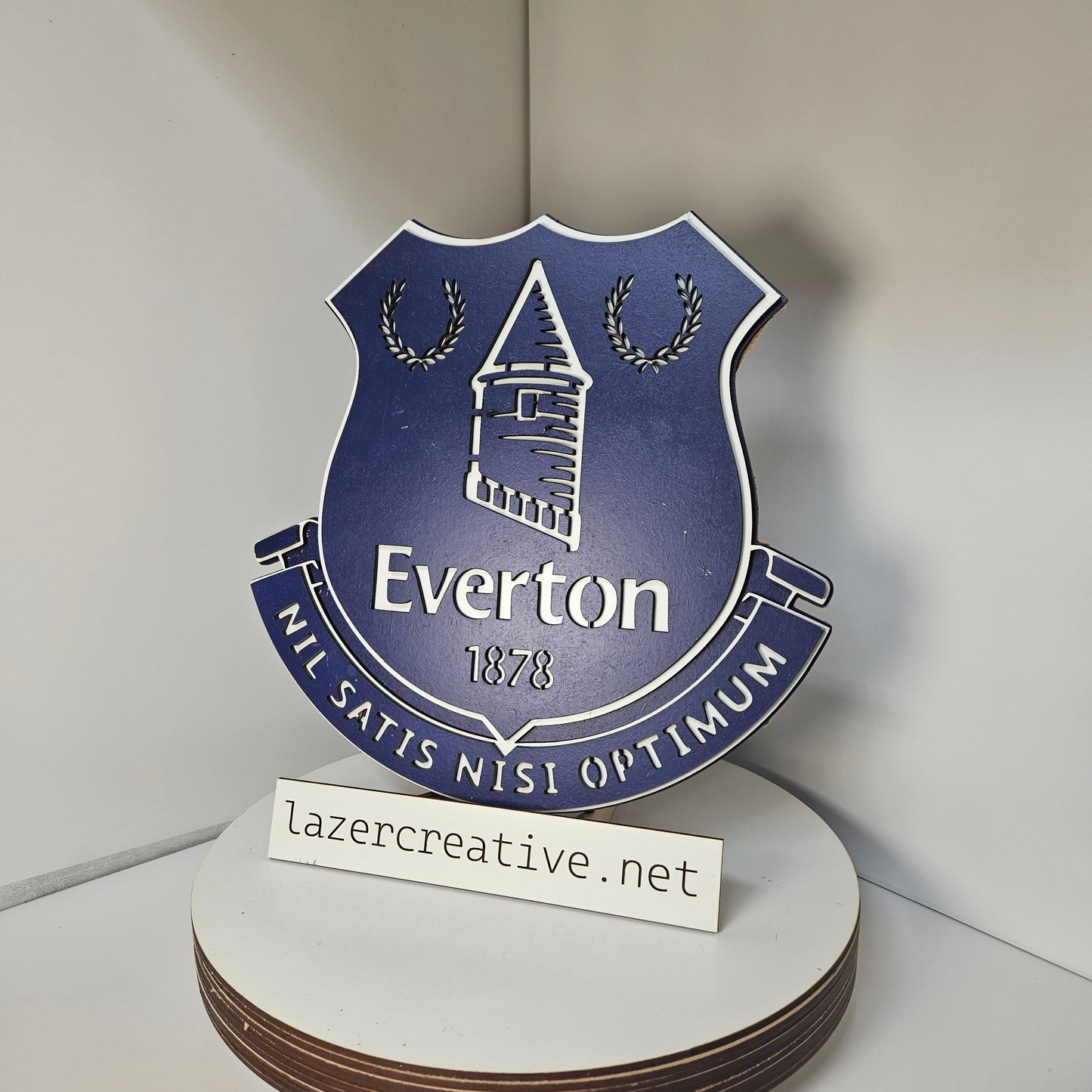 Layered Laser Cut Everton Football Crest Wall Art – Painted MDF Sign - Lazer Creative