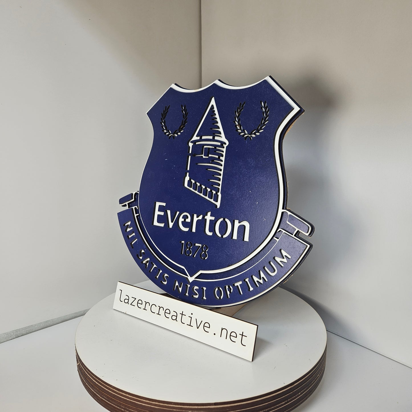 Layered Laser Cut Everton Football Crest Wall Art – Painted MDF Sign - Lazer Creative