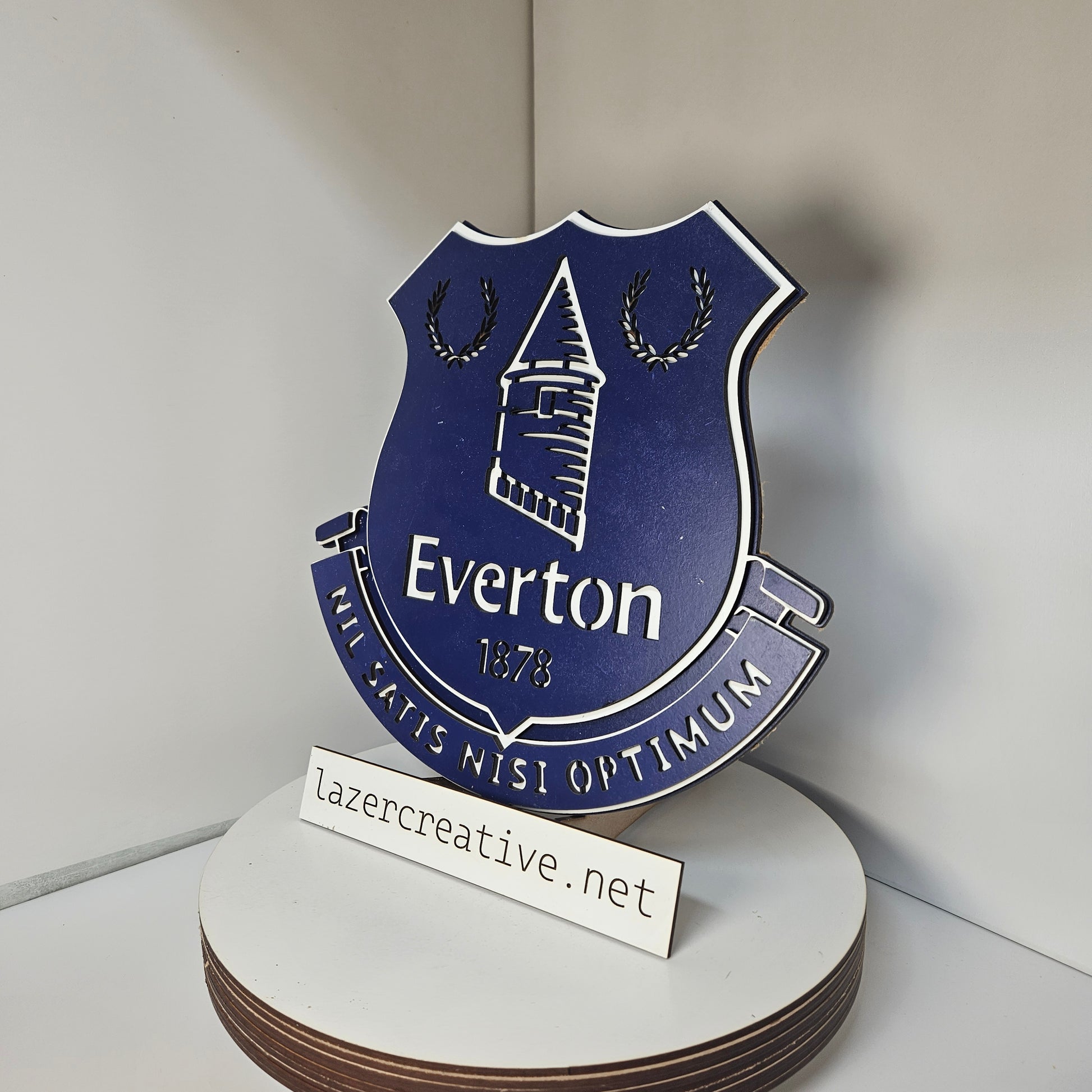 Layered Laser Cut Everton Football Crest Wall Art – Painted MDF Sign - Lazer Creative