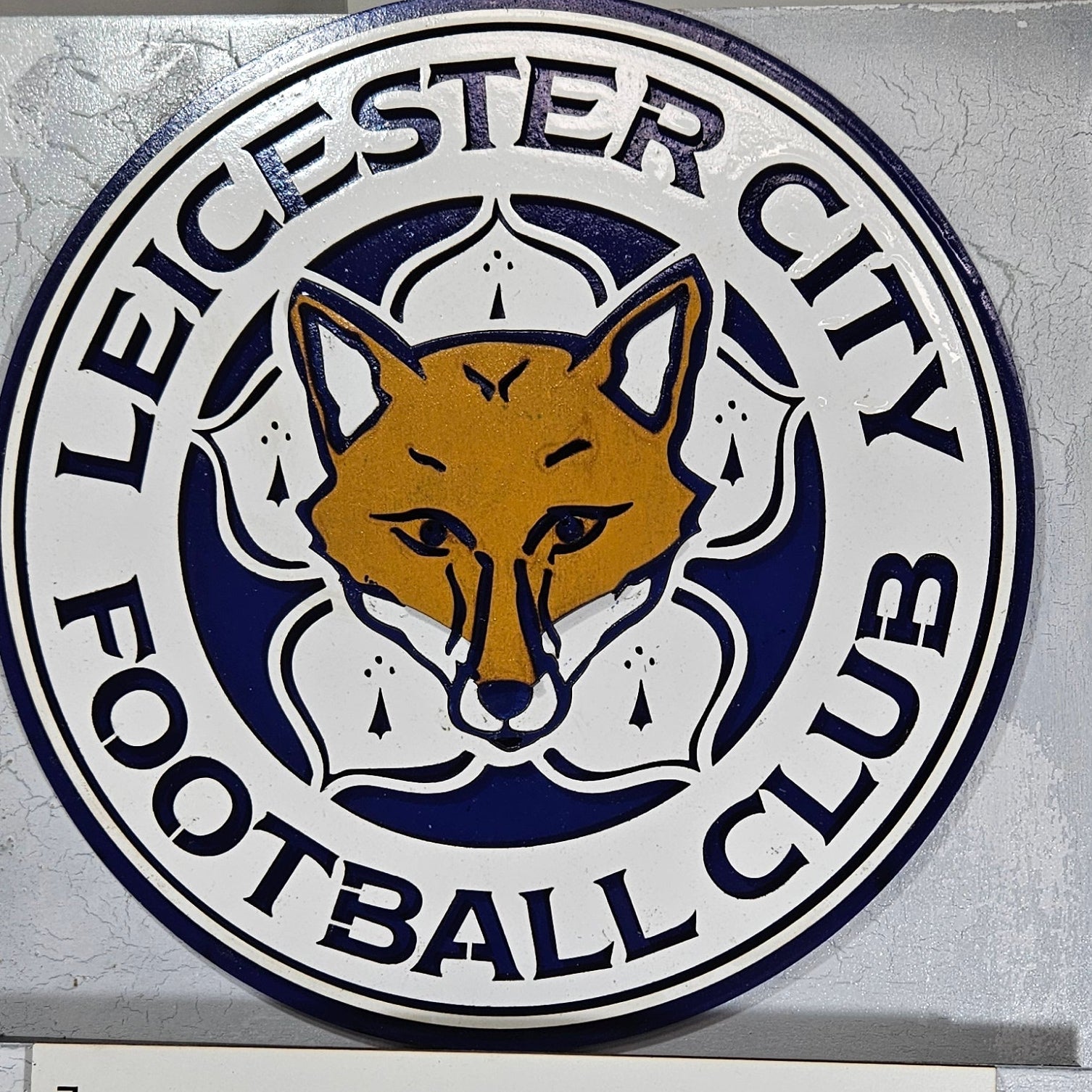 Layered Laser Cut Leicester City Football Crest Wall Art – Painted MDF Sign - Lazer Creative