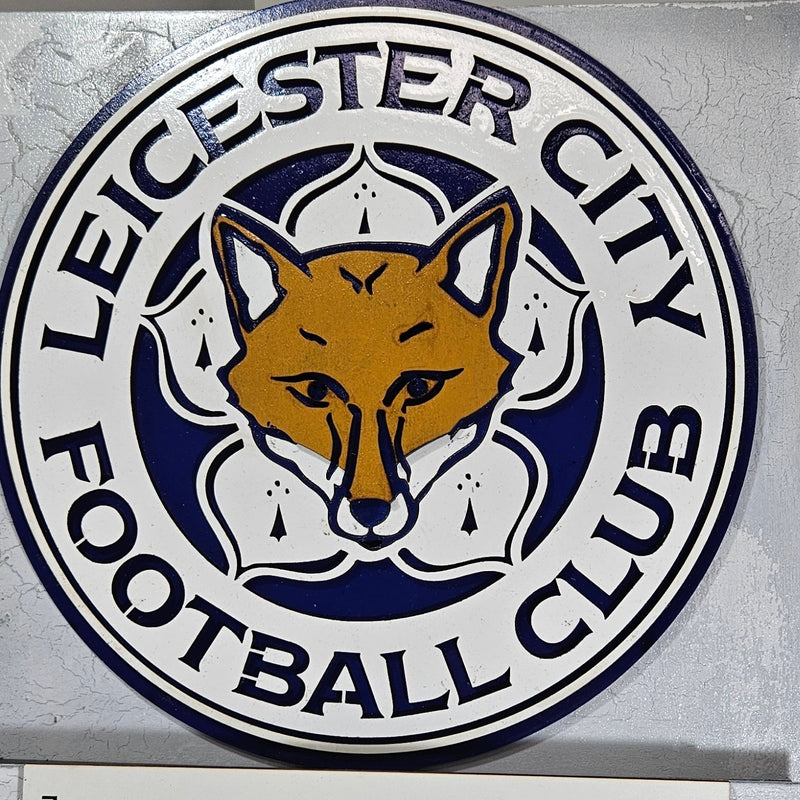 Layered Laser Cut Leicester City Football Crest Wall Art – Painted MDF Sign - Lazer Creative