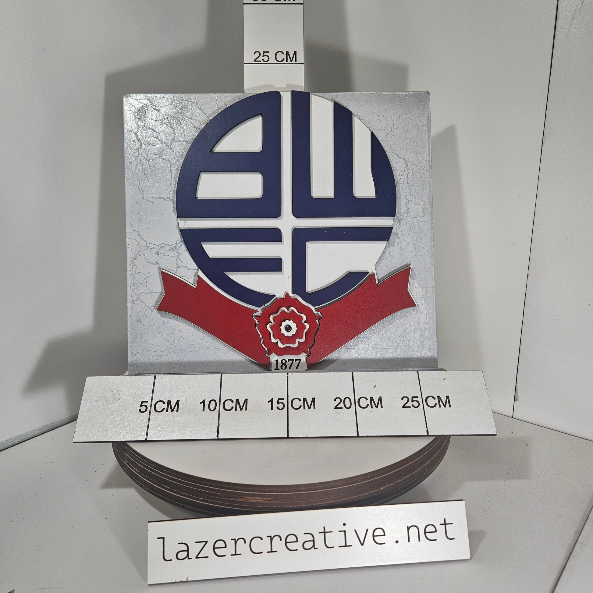 Layered Laser Cut Bolton Wanderers Football Crest Wall Art – MDF Painted Sign - Lazer Creative