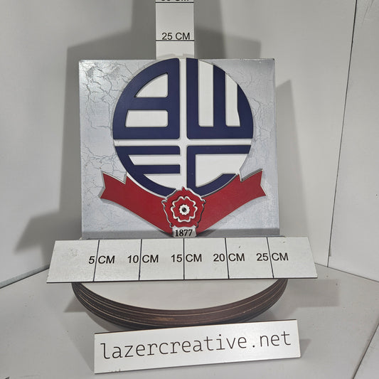 Layered Laser Cut Bolton Wanderers Football Crest Wall Art – MDF Painted Sign - Lazer Creative