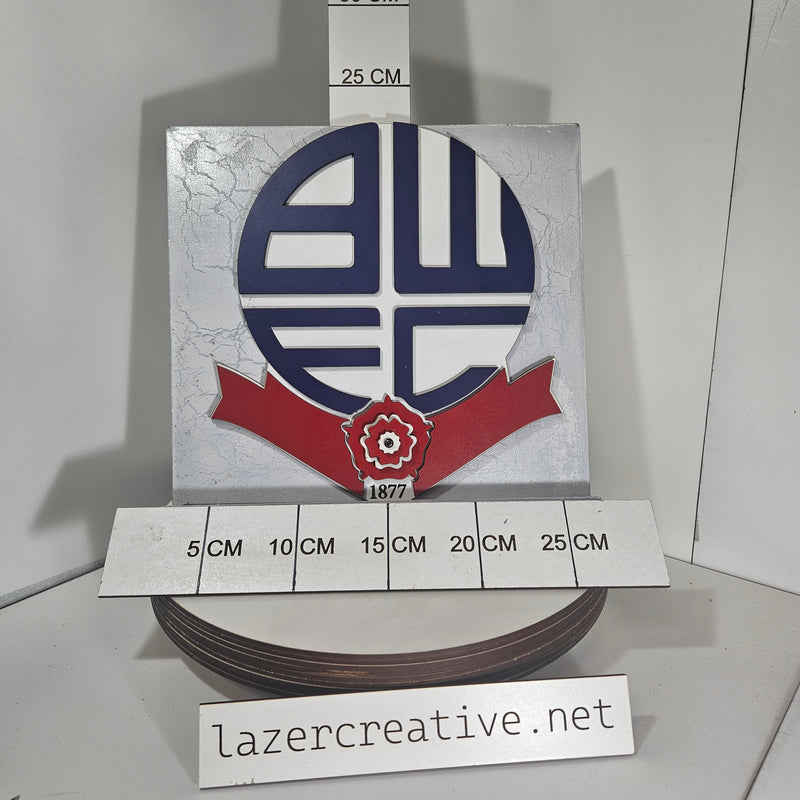 Layered Laser Cut Bolton Wanderers Football Crest Wall Art – MDF Painted Sign - Lazer Creative