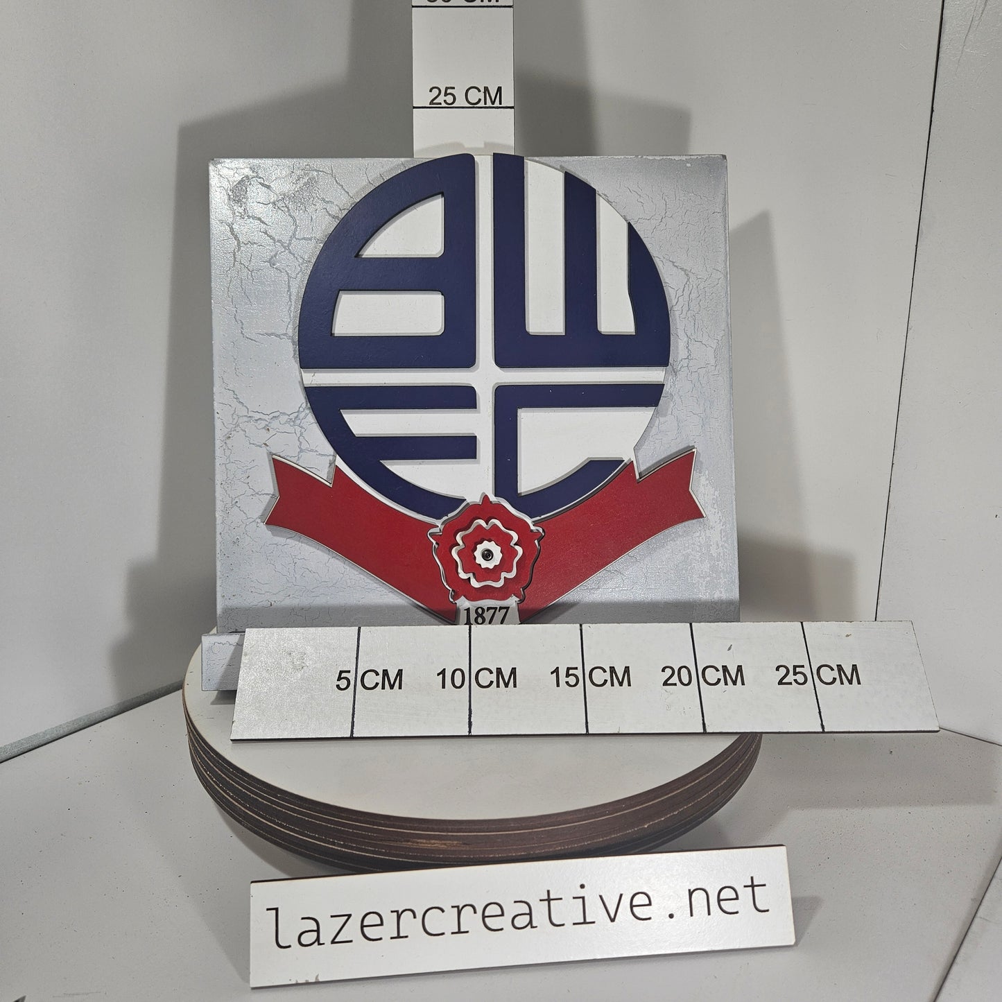 Layered Laser Cut Bolton Wanderers Football Crest Wall Art – MDF Painted Sign - Lazer Creative
